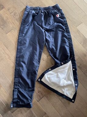 VINTAGE Champion Navy Tear-Away Track Pants